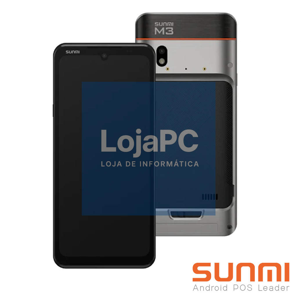 M3, GMS-EDLA, A14, 6,75", 4GB +64GB, traseira de 2MP + câmera frontal de 2MP, NFC na tela, WiFi, IP65, Hyper-WiFi, adaptador UE, 3 ANOS