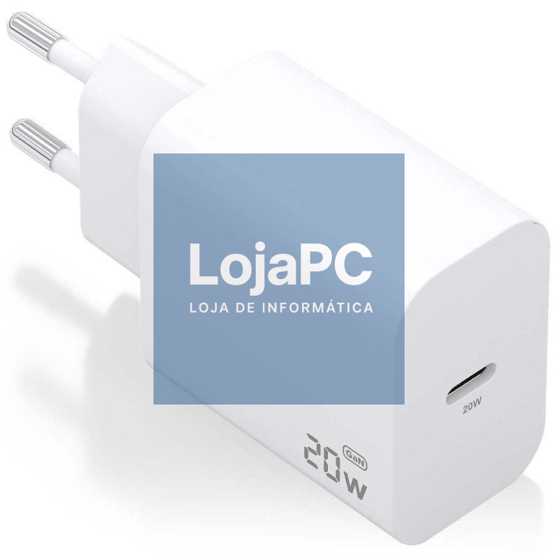 Carregador de parede GaN Aisens A110-0938/ 1xUSB Tipo-C/ 20W/ Branco