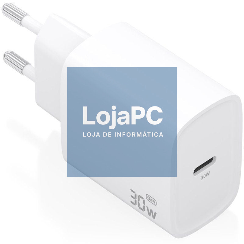 Carregador de parede GaN Aisens A110-0950/ 1xUSB Tipo-C/ 30W/ Branco