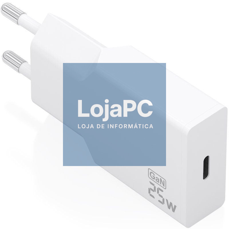Carregador de parede GaN Aisens A110-0999/ 1xUSB Tipo-C/ 25W/ Branco