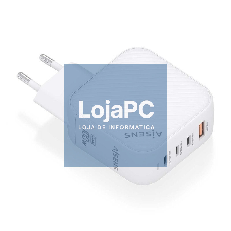 Carregador de parede GaN Aisens ASCH-100W4P028-W/ 3xUSB Tipo-C/ 1x USB/ 100W