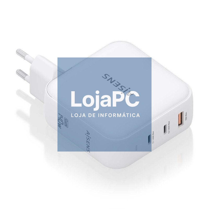 Carregador de parede GaN Aisens ASCH-140W3P030-W/ 2xUSB Tipo-C/ 1xUSB/ 140W