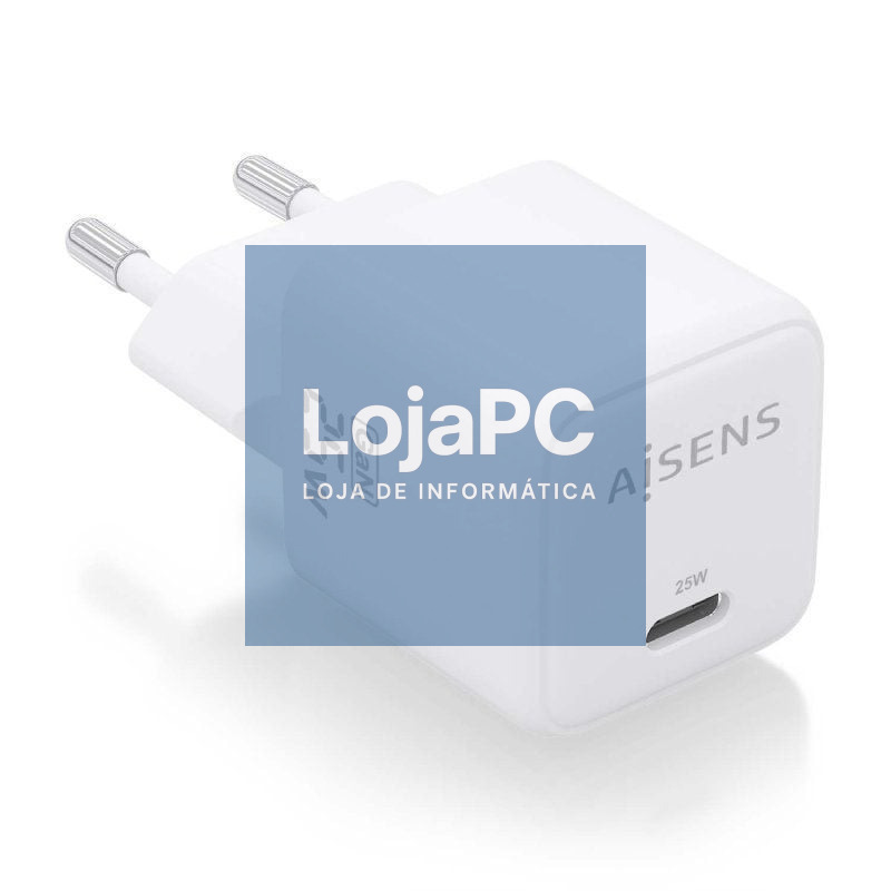 Carregador de parede GaN Aisens ASCH-25W1P012-W/ 1xUSB Tipo-C/ 25W