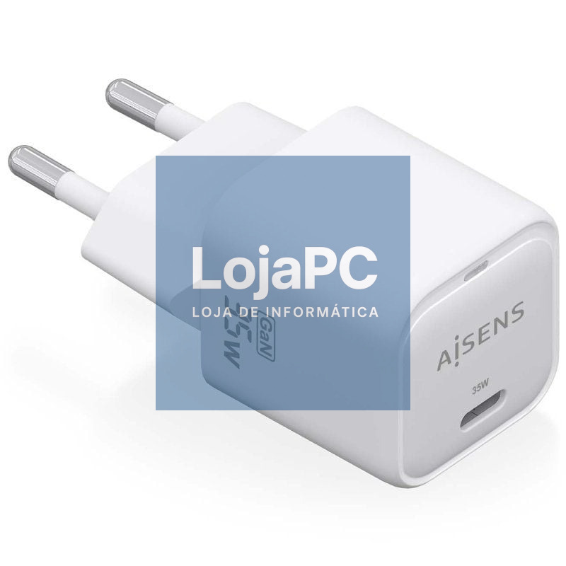 Carregador de parede GaN Aisens ASCH-35W1P022-W/ 1xUSB Tipo-C/ 35W