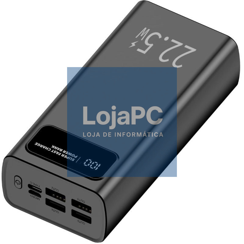 Powerbank 30000mAh Leotec LEPOW30W22W/ 22.5W/ Preta