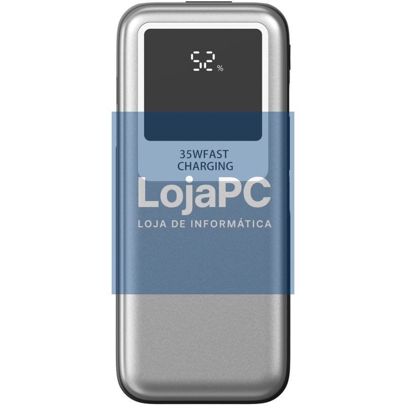 Powerbank 10000mAh Leotec LEPOW35W10S/ 35W/ Prateado y Cinzento/ inclui Cabo USB Tipo-C y Lightning