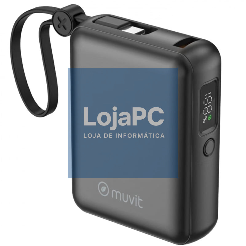Powerbank 10000mAh Muvit For Change MCCHP0014/ 35W/ Preta
