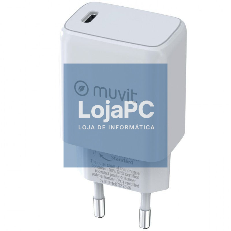 Carregador de parede Muvit For Change MCACC0014/ 1xUSB Tipo-C/ 30W