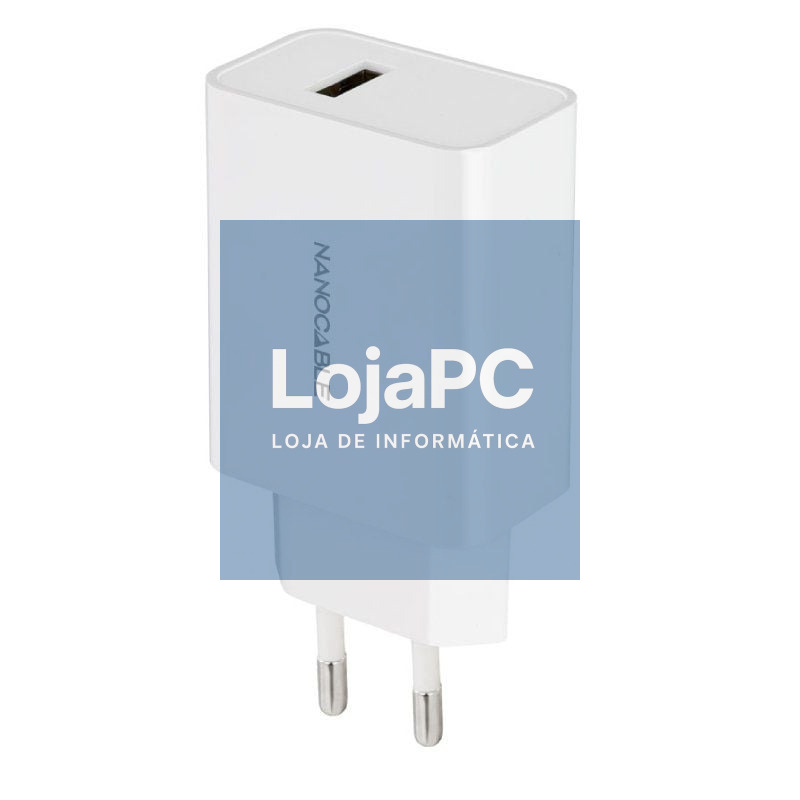 Carregador de parede Nanocable 10.10.2003/ 1xUSB/ 10W/ Branco