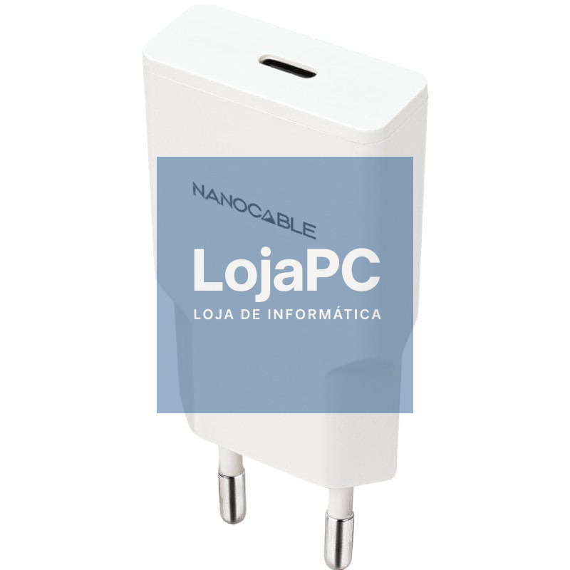 Carregador de parede Nanocable 10.10.2021/ 1xUSB Tipo-C/ 20W/ Branco