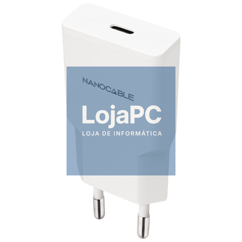 Carregador de parede Nanocable 10.10.2027/ 1xUSB Tipo-C/ 30W/ Branco