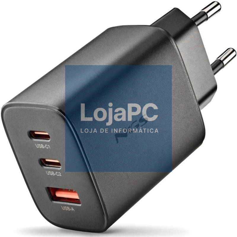 Carregador de parede GaN NGS Era 65W/ 2xUSB Tipo-C/ 1xUSB/ 65W