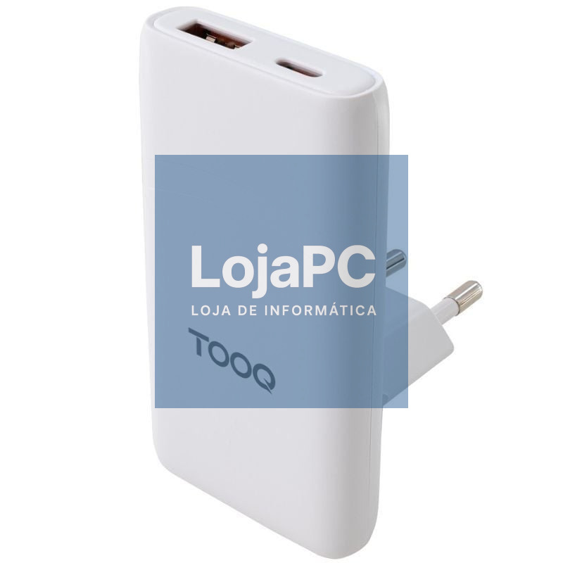 Carregador de parede Universal GaN para Viaje TooQ TQWC-GANSL65W1A1C/ 1xUSB Tipo-C/ 1xUSB/ 65W