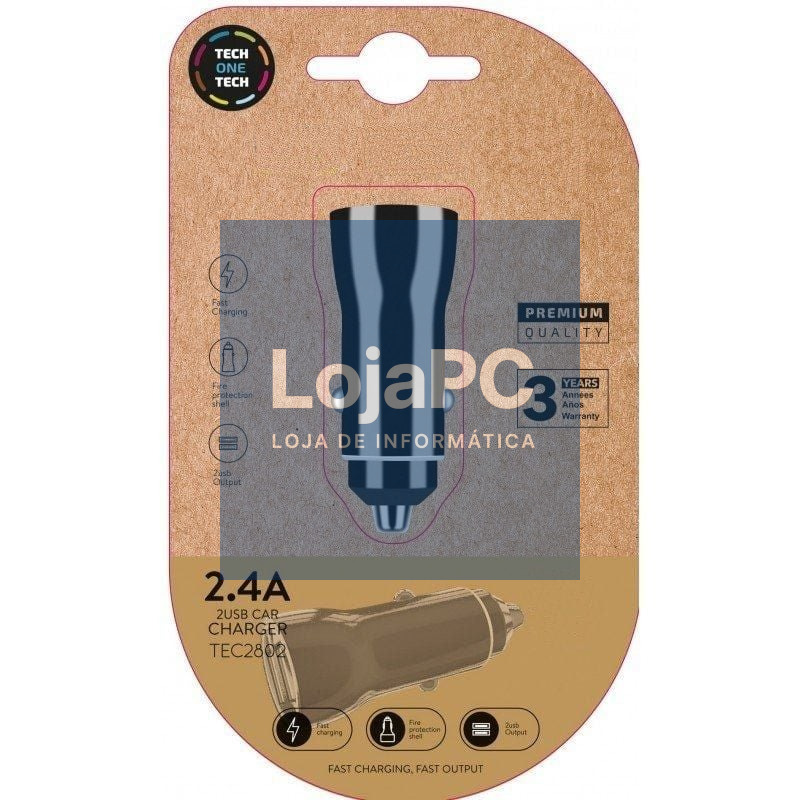 Carregador de automóvel Tech One Tech TEC2802/ 2xUSB/ 12W