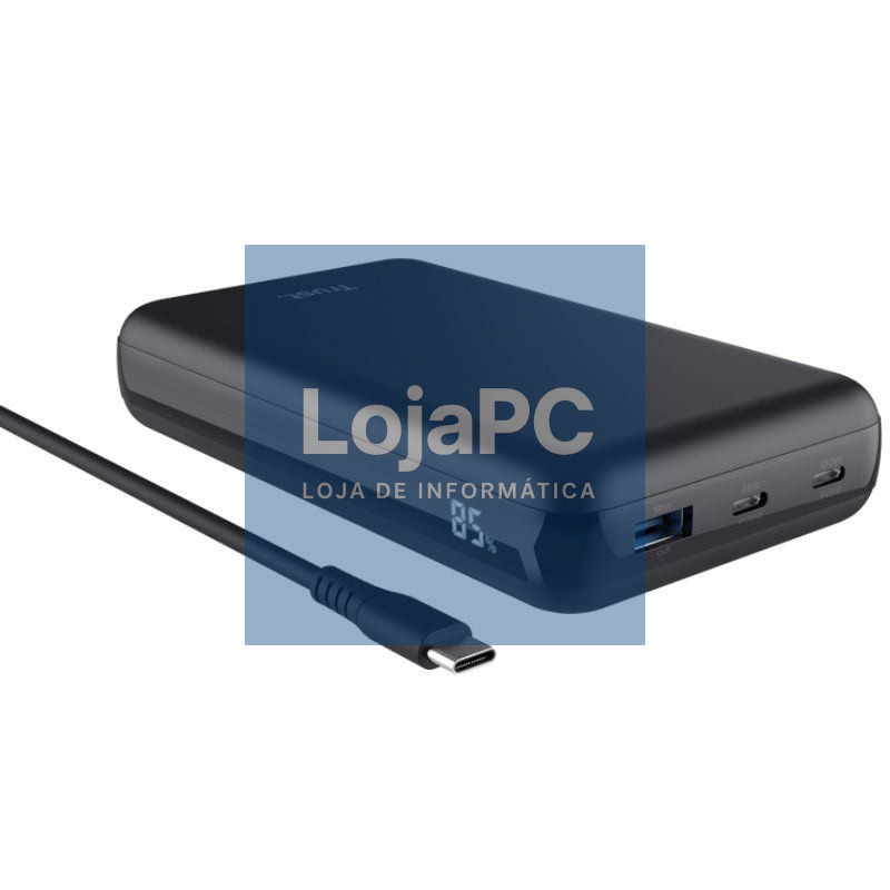 Powerbank/Powerbank Trust Laro 20000mAh/ 100W/ Preta/ Compatível com Portáteis