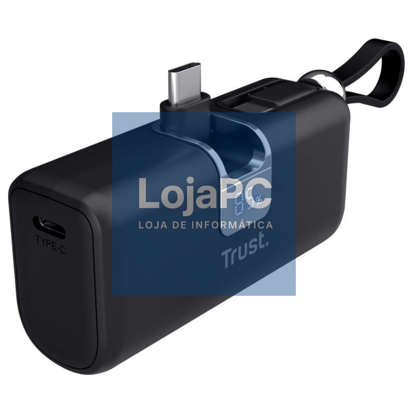 Powerbank 5000mAh Trust Pacto 26104/ 18W/ Preta