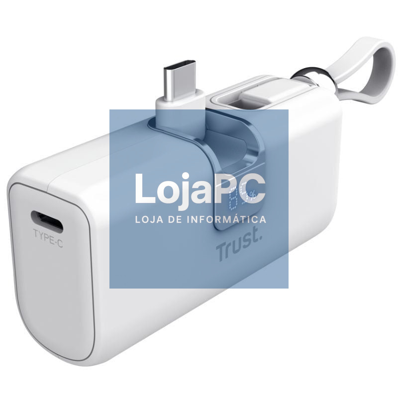 Powerbank 5000mAh Trust Pacto 26105/ 18W/ Branca