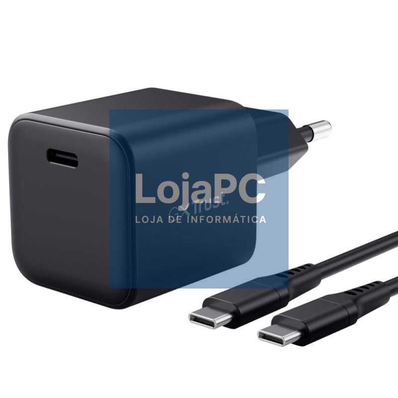 Carregador de parede GaN Trust Gaming GXT 1258 Switch 2/ 1xUSB Tipo-C/ inclui Cabo USB Tipo-C/ 65W