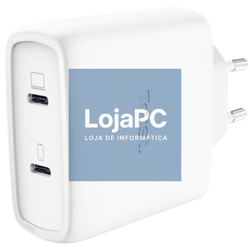 Carregador de parede GaN Trust Maxo 65W 25526/ 2xUSB Tipo-C/ inclui Cabo USB Tipo-C/ 65W