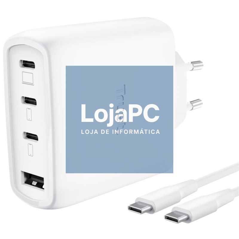 Carregador de parede GaN Trust Maxo 65W 26068/ 3xUSB Tipo-C/ 1xUSB/ inclui Cabo USB Tipo-C/ 65W