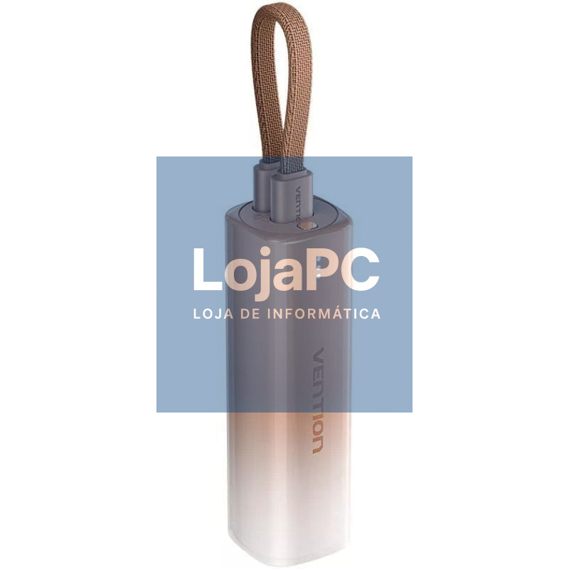 Powerbank 5000mAh Vention FHWJ0/ 20W/ Dourado/ inclui Cabo USB Tipo-C y Lightning