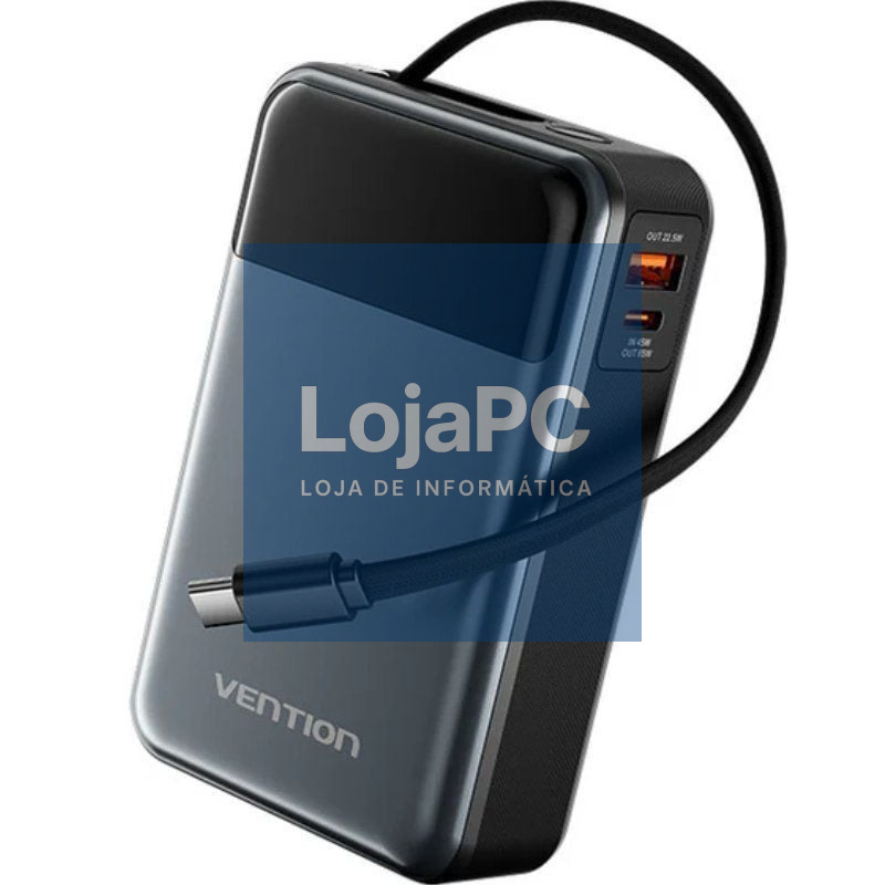 Powerbank 20000mAh Vention FHYB0/ 65W/ Cinzento/ inclui Cabo USB Tipo-C