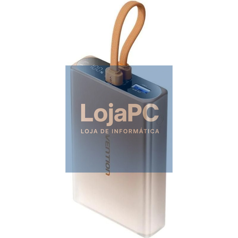 Powerbank 10000mAh Vention FHZJ0/ 22.5W/ Oro/ inclui Cabo USB Tipo-C y Lightning