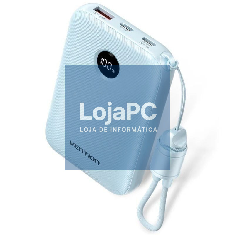 Powerbank 10000mAh Vention FKAL0-C/ 22.5W/ Azul/ inclui Cabo USB Tipo-C