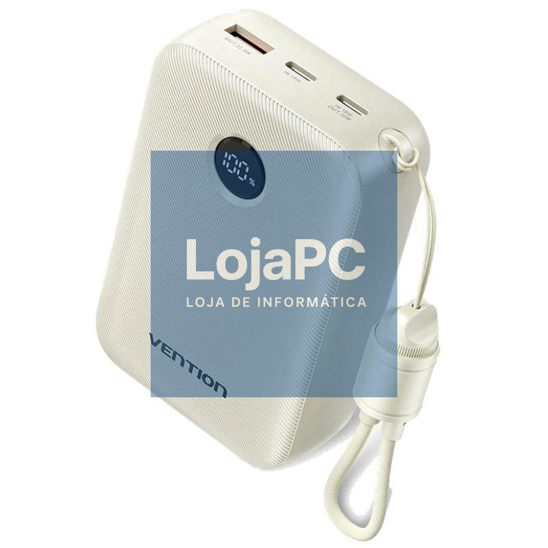 Powerbank 20000mAh Vention FKBN0-C/ 22.5W/ Beige/ inclui Cabo USB Tipo-C