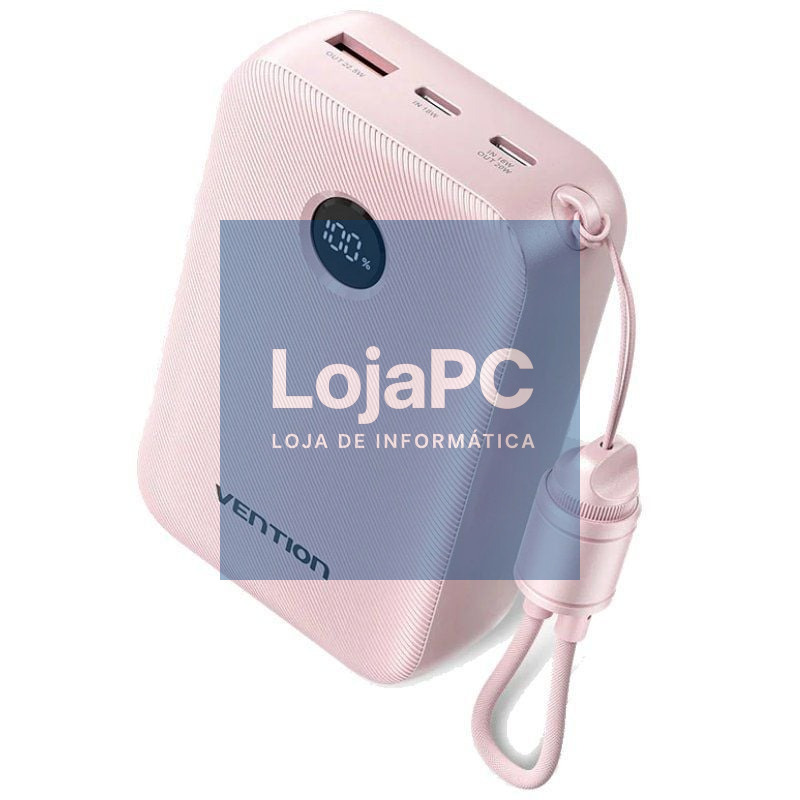 Powerbank 20000mAh Vention FKBP0-C/ 22.5W/ Rosa/ inclui Cabo USB Tipo-C