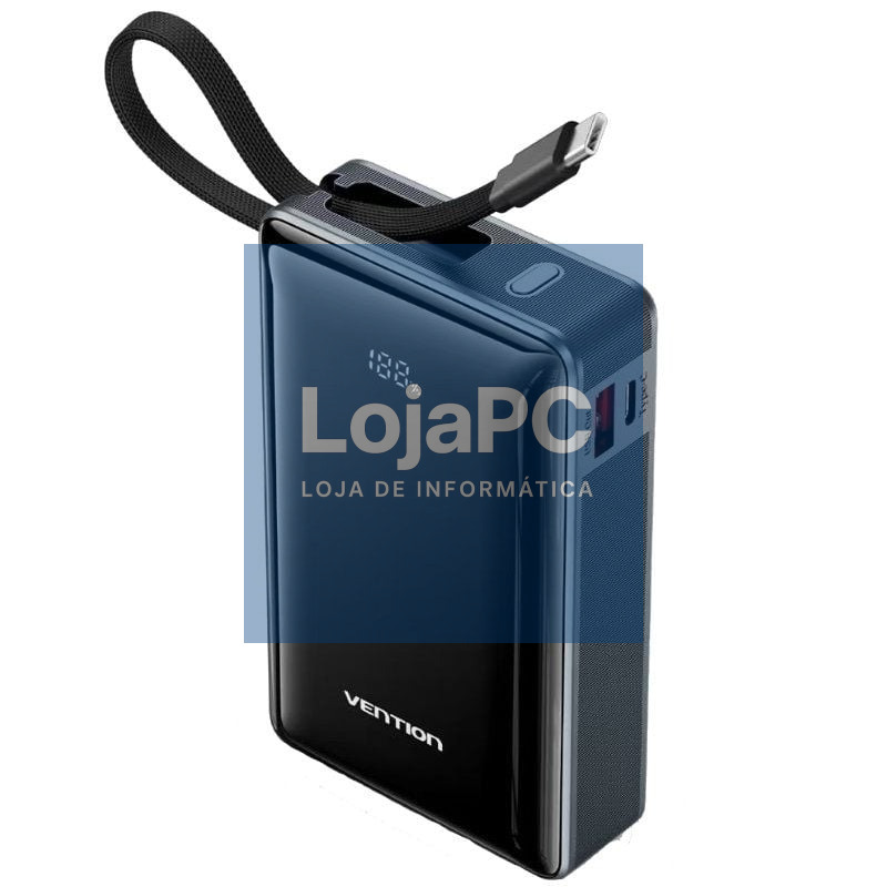 Powerbank 20000mAh Vention FKDM0/ 65W/ Cinzento/ inclui Cabo USB Tipo-C