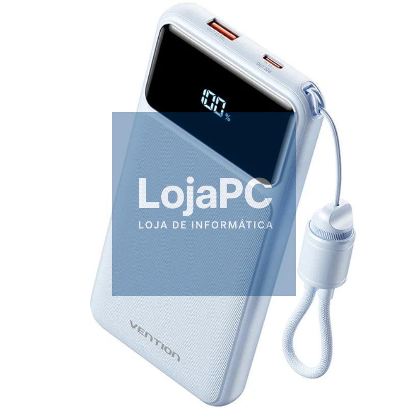 Powerbank 10000mAh Vention XGYL0-39-TY/ 22.5W/ Azul/ inclui Cabo USB Tipo-C