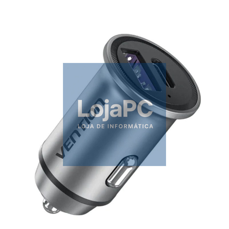 Carregador de automóvel Vention FFFH0/ 1xUSB-Tipo C/ 1xUSB/ 30W