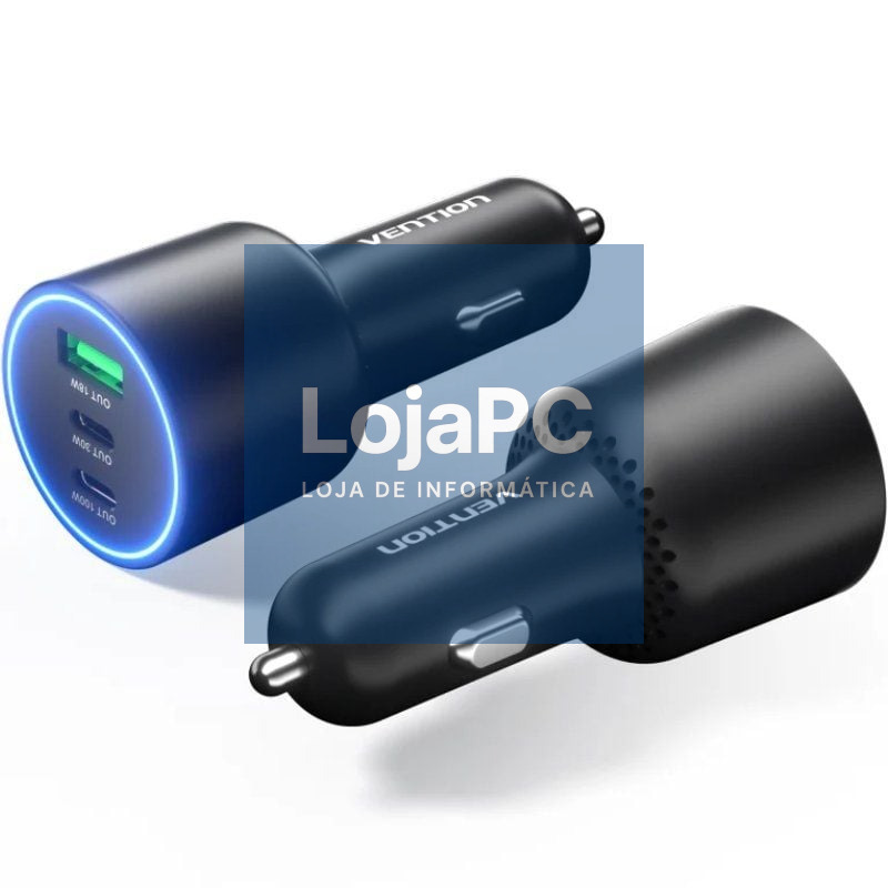 Carregador de automóvel Vention FFPB0/ 2xUSB-Tipo C/ 1xUSB/ 165W
