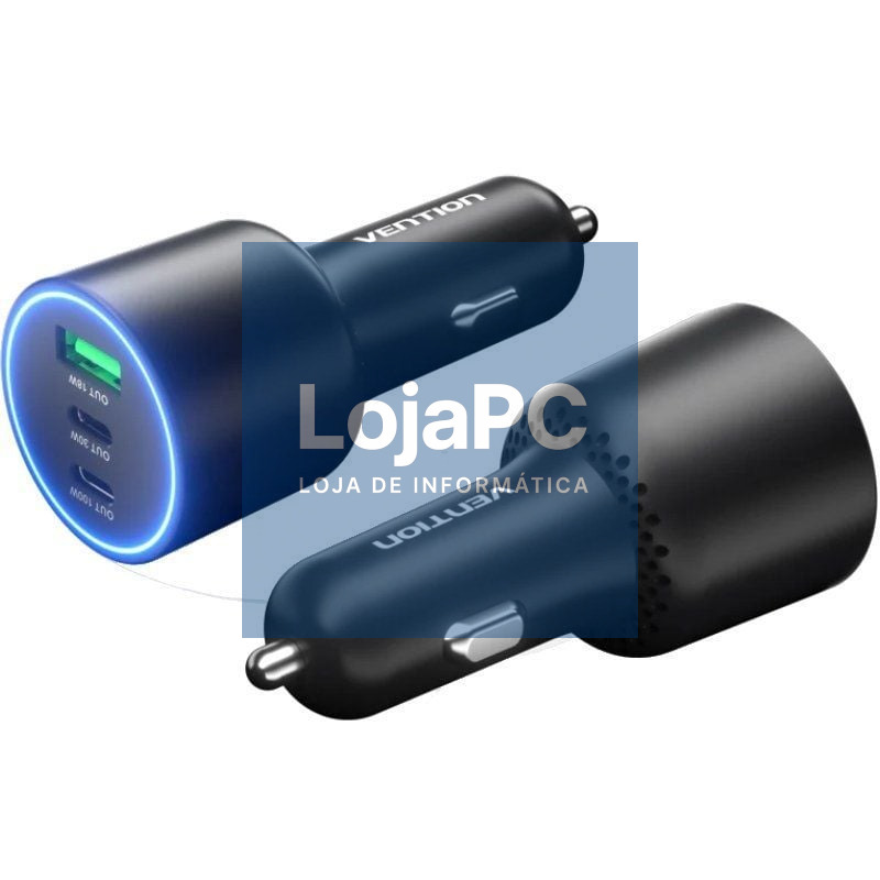 Carregador de automóvel Vention FFQB0/ 2xUSB-Tipo C/ 1xUSB/ 100W