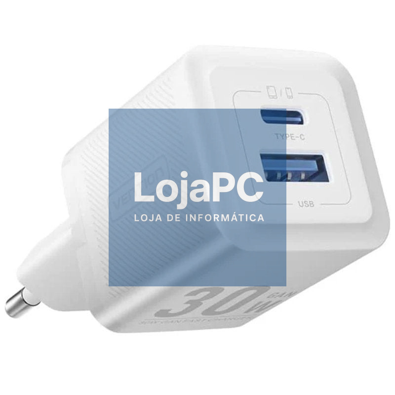 Carregador de parede GaN Vention FEQW0-EU/ 1xUSB Tipo-C/ 1xUSB/ 30W