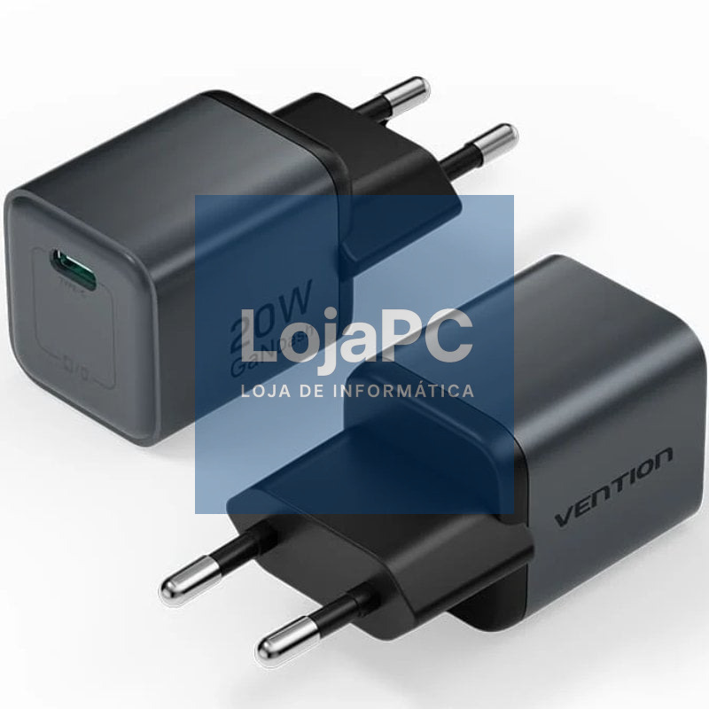 Carregador de parede GaN Vention FEVH0-EU/ 1xUSB Tipo-C/ 20W