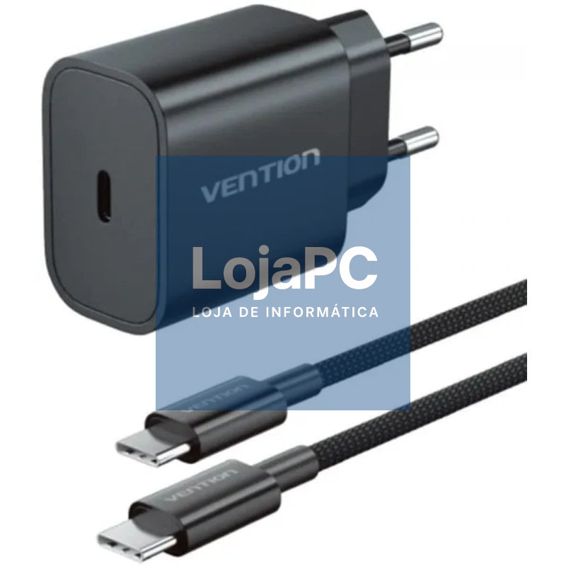 Carregador de parede Vention G17B0-EU/ 1xUSB Tipo-C + Cabo Lightning/ 20W