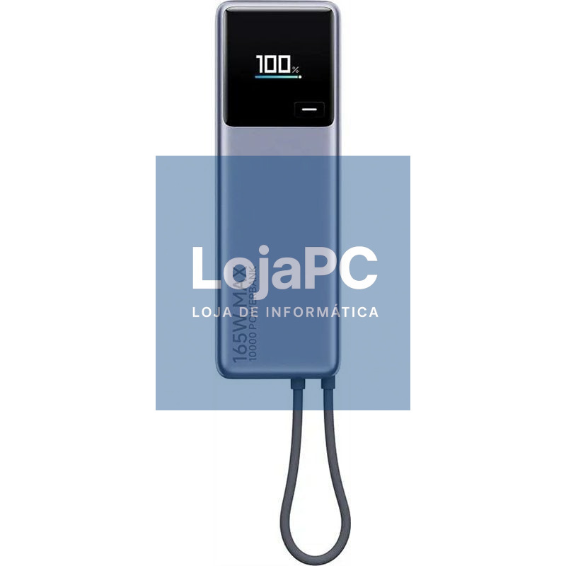 Powerbank 10000mAh Xiaomi Power Bank 10000 Integrated Cabo/ 165W/ Cinzento
