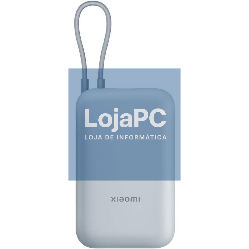 Powerbank 10000mAh Xiaomi Power Bank Integrated Cabo/ 22.5W/ Azul/ inclui Cabo USB Tipo-C