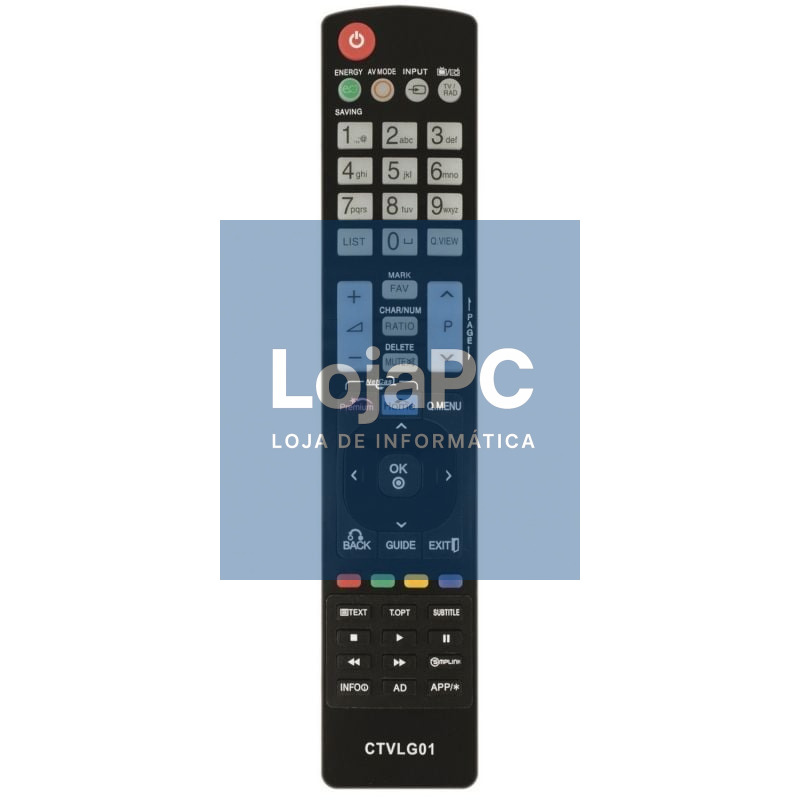 Comando para TV LG CTVLG01 compatível com TV LG
