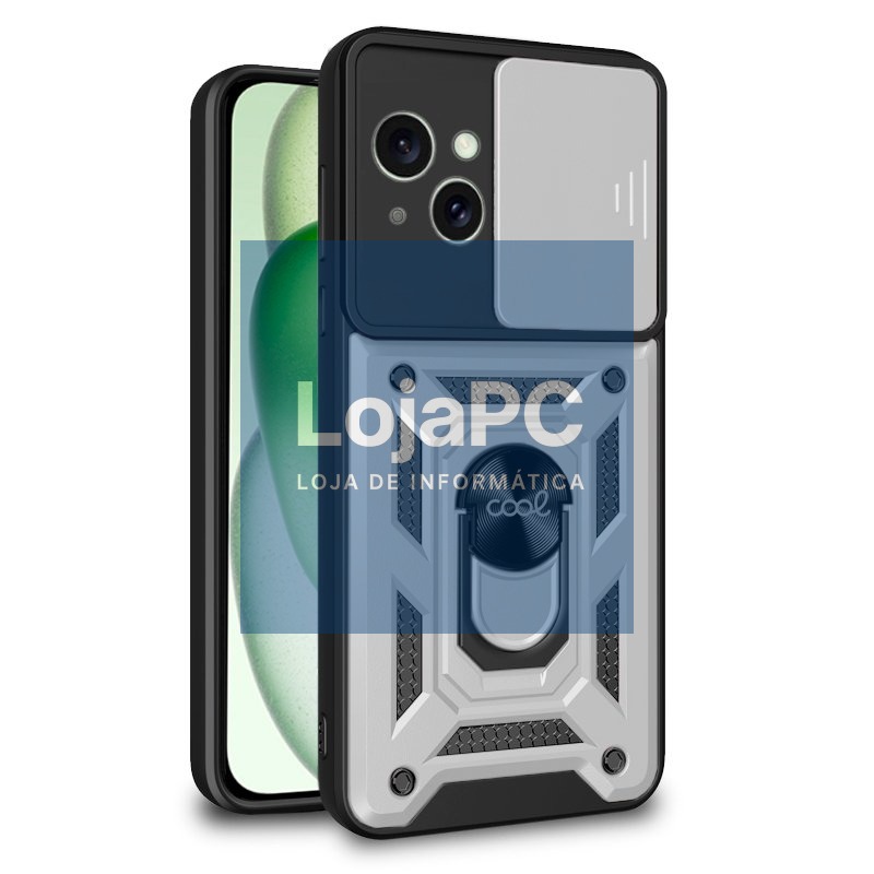 COOL Case for iPhone 15 Plus Hard Ring Silver