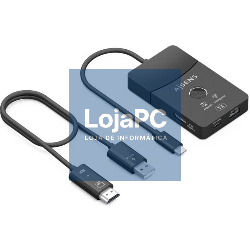 Adaptador/Transmisor de vídeo sem fios USB Tipo-C - HDMI Aisens ASWL-H2KDC30M05-BK/ 100W