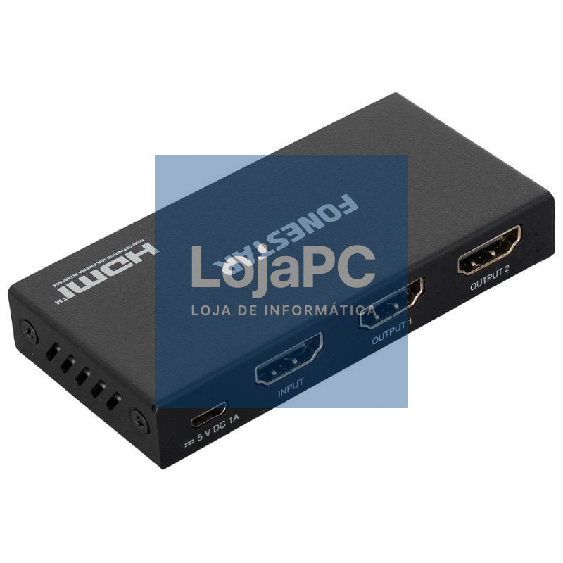Duplicador HDMI Fonestar FO-22S2ED/ 2x HDMI Fêmea - HDMI Macho