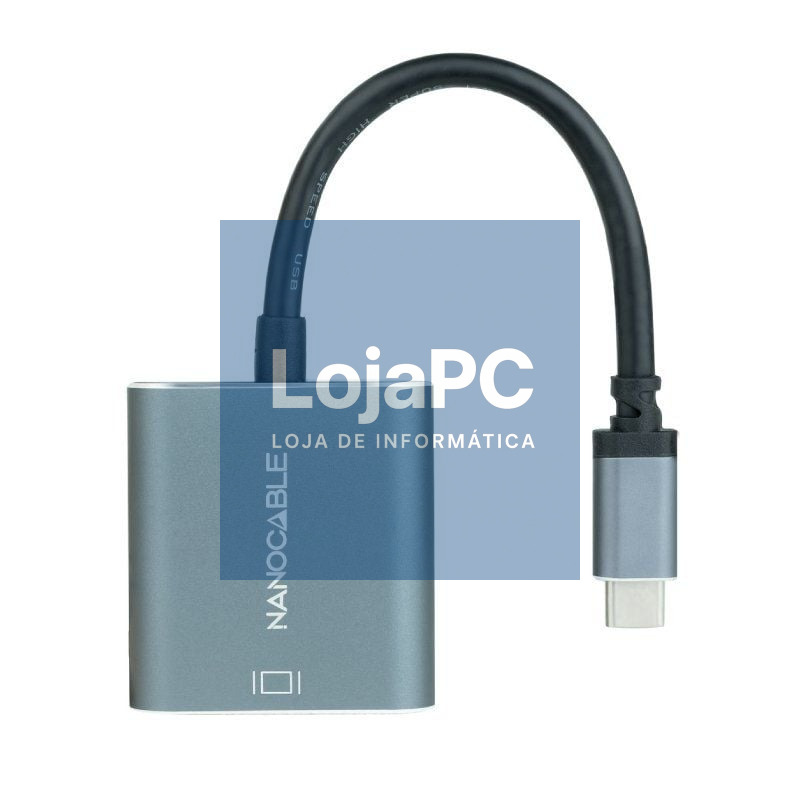 Cabo Conversor Nanocable 10.16.4103-G/ USB Tipo-C Macho - DVI-D (24+1) Fêmea/ 15cm/ Cinzento