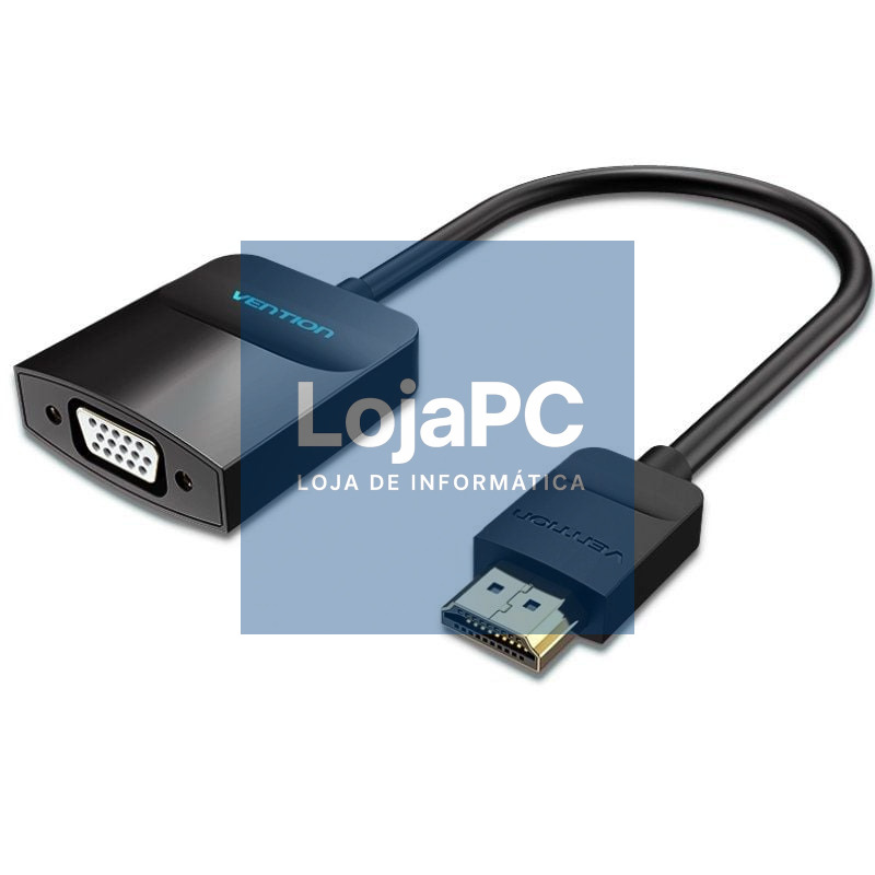 Conversor Vention 42444/ HDMI Macho - VGA Fêmea/ Jack 3.5 Fêmea/ 15cm/ Preto