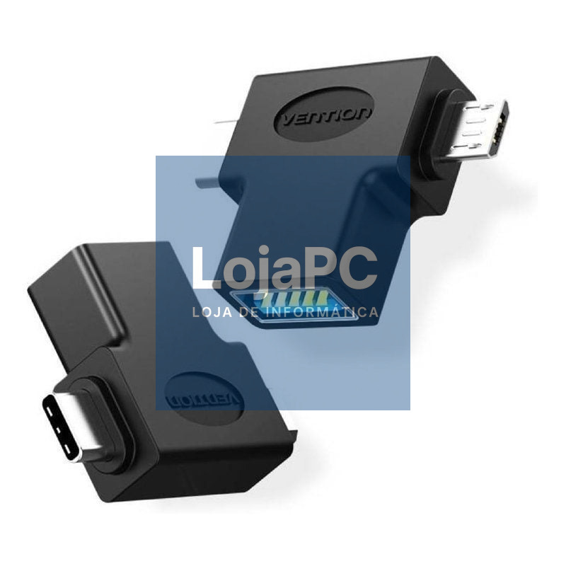 Adaptador USB 3.0 Vention CDIB0/ USB Tipo-C Macho - MicroUSB Macho