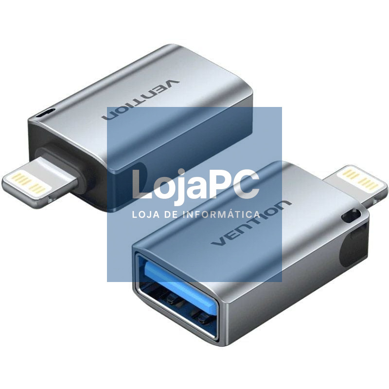 Adaptador OTG USB Vention CUCH0/ USB Fêmea - Lightning Macho/ Azul