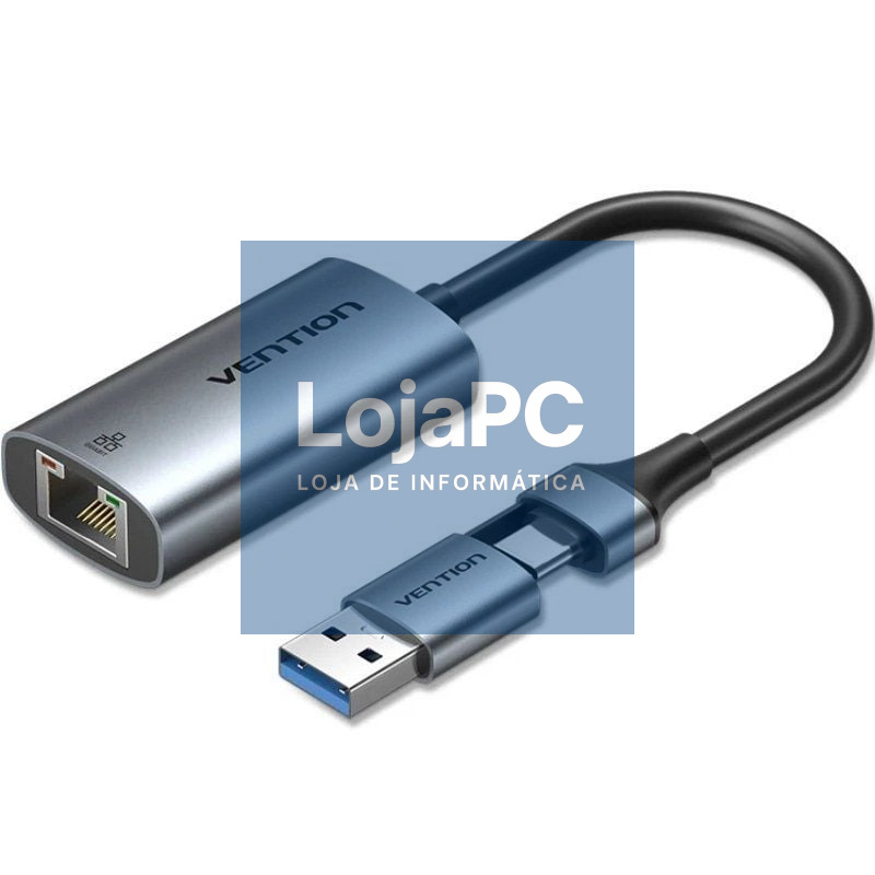 Adaptador USB/USB Tipo-C - RJ45 Vention CFQHB/ 1000Mbps