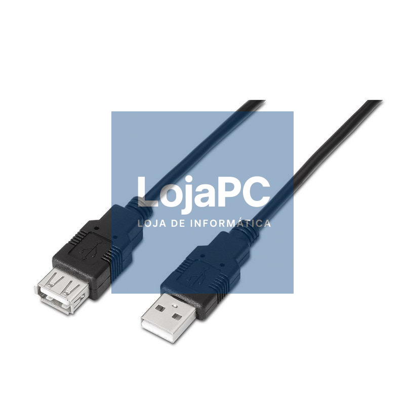 Cabo Extensão USB 2.0 Aisens A101-0015/ USB Macho - USB Fêmea/ até 2.5W/ 60Mbps/ 1m/ Preto